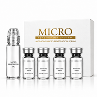 Hexapeptide Collagen Microneedle Serum Set, Hydrating Facial Roller & Beauty Device, Professional At-Home Skincare Treatment Kit Glowing Skincare